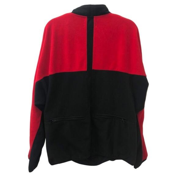 Ovadia Polar Fleece Quarter Zip Pullover Red Black XL NWT - Picture 7 of 8